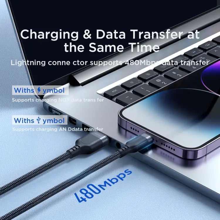 JOYROOM A18 3.5A USB to 8 Pin + Dual USB-C/Type-C + Micro USB 4 in 1 Data Cable Length: 1.2m USB to 8 Pin + Dual Type-C