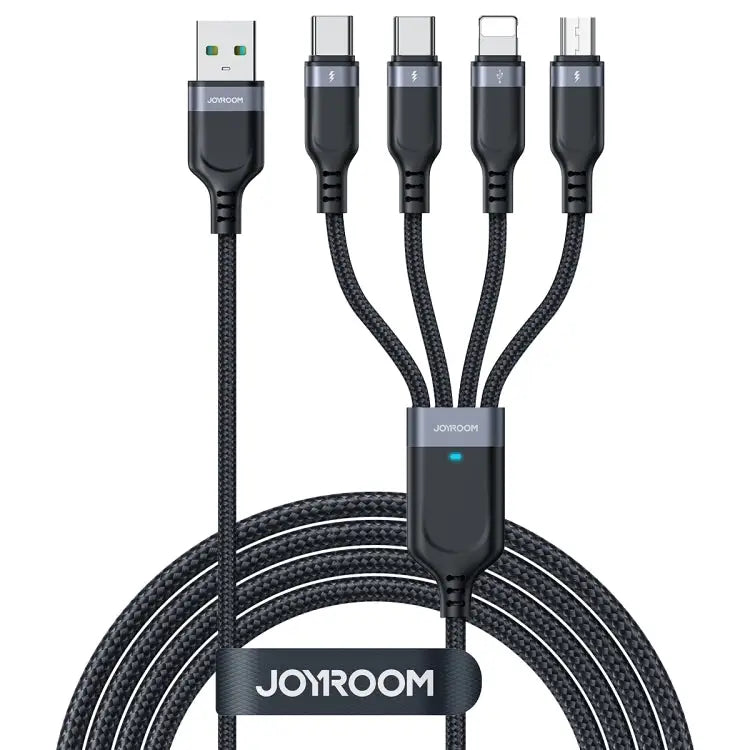 JOYROOM A18 3.5A USB to 8 Pin + Dual USB-C/Type-C + Micro USB 4 in 1 Data Cable Length: 1.2m USB to 8 Pin + Dual Type-C
