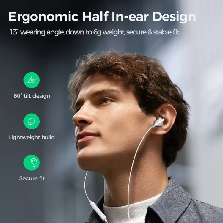 JOYROOM JR-EW01 3.5mm Half In-Ear Wired Earphone Length: 1.2m JR-EW01 - JR-EW01
