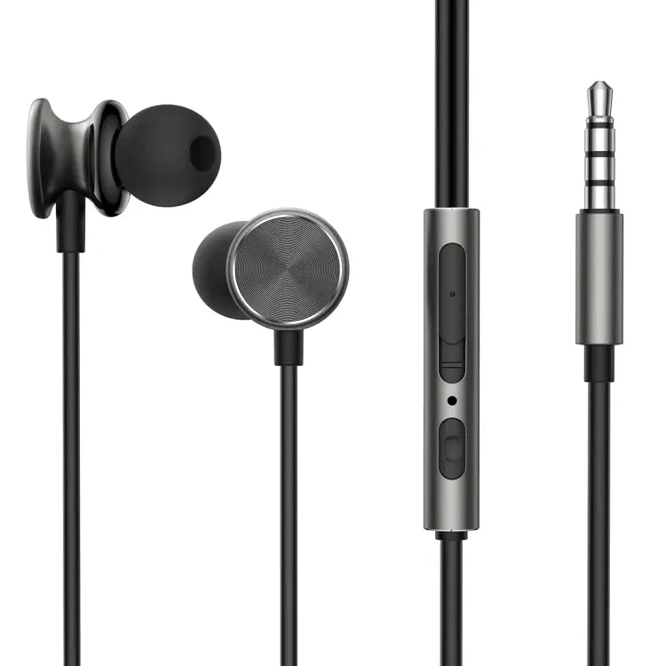 JOYROOM JR-EW03 3.5mm In-Ear Metal Wired Earphone Length: 1.2m - Black
