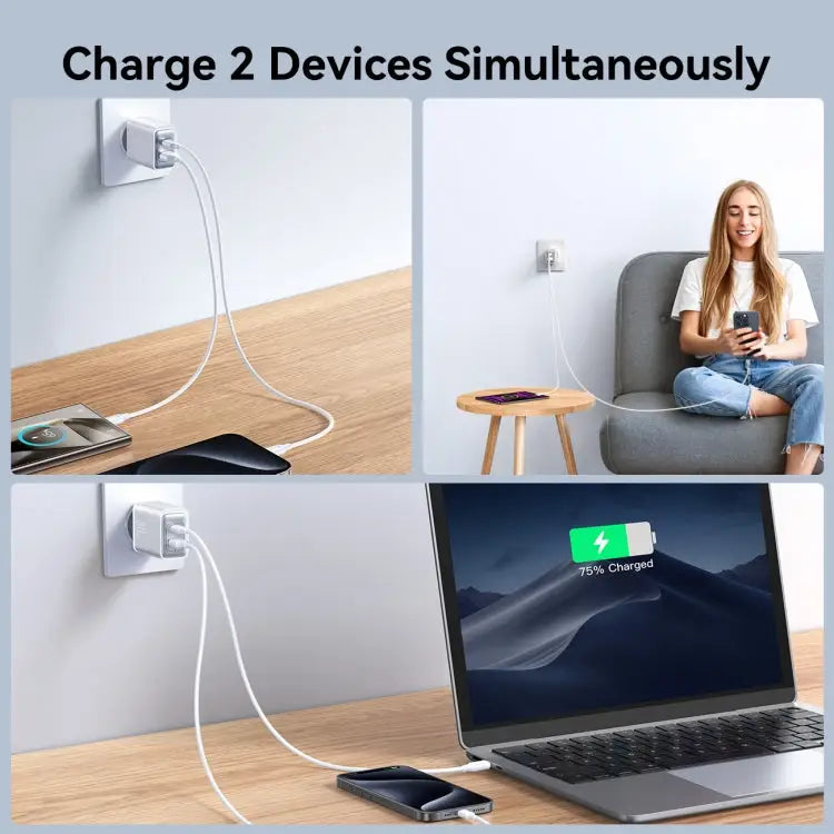 JOYROOM JR-TCF15 30W USB + USB-C / Type-C Fast Charger EU Plug UK Plug - Apple Accessories