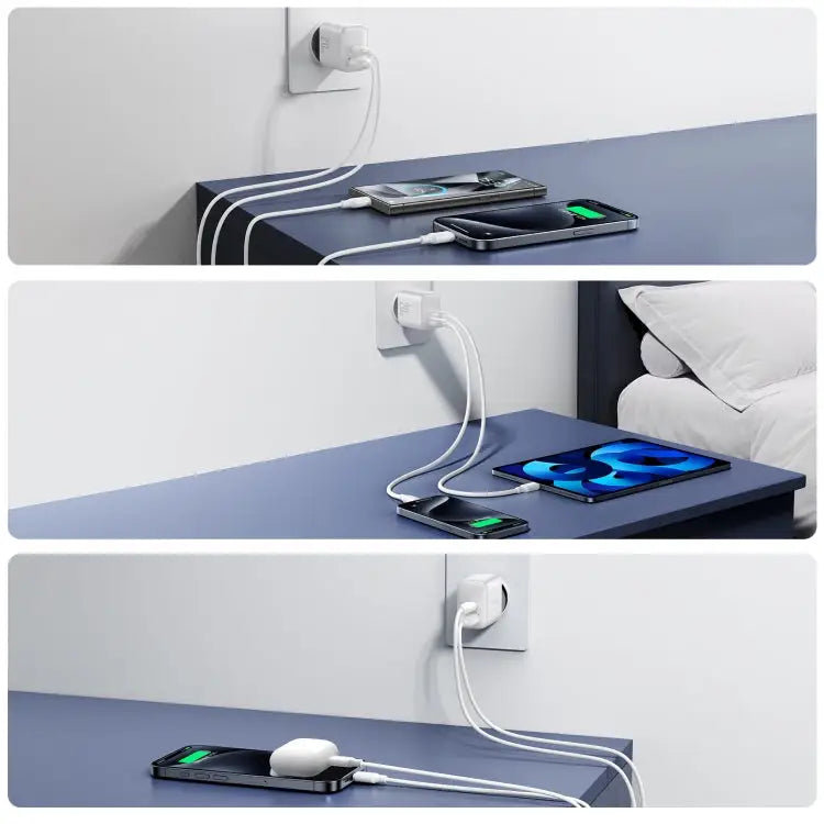 JOYROOM JR-TCF21 20W Dual Ports USB + Type-C Charger EU Plug UK Plug - Apple Accessories