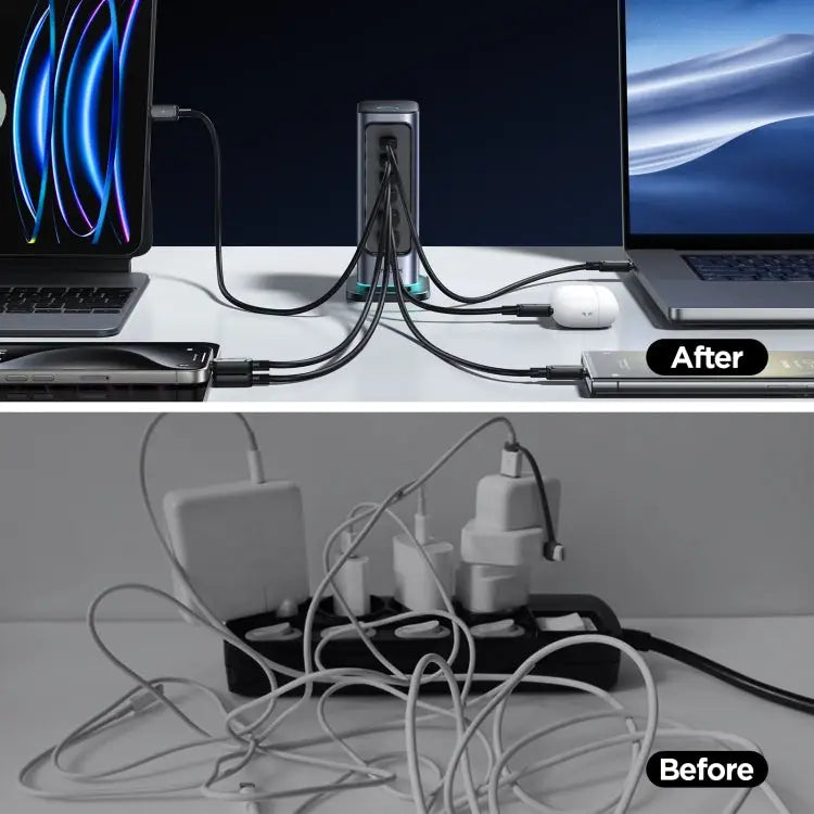 JOYROOM JR-TCM02 6 in 1 65W GaN 4 USB-C & 2 USB-A Multi-port Charger EU Plug UK Plug - Apple Accessories
