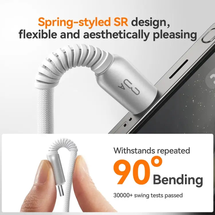 JOYROOM S-A51 Cutting-Edge Series 3A Fast Charging Data Cable Length: 1.2m USB-A to Type-C Cable USB-A to 8 Pin Cable