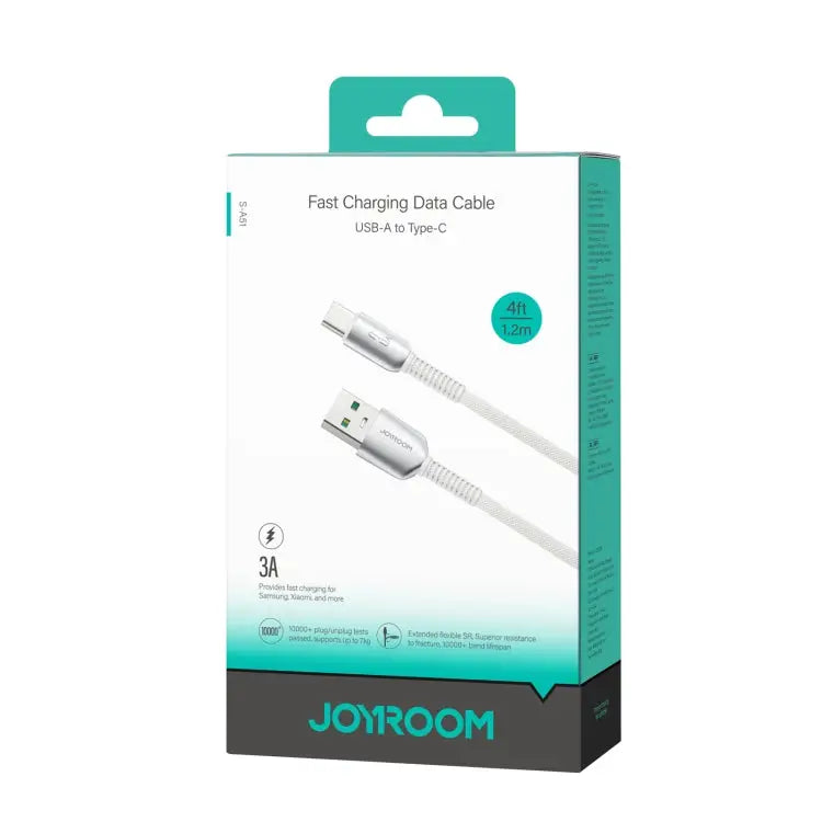 JOYROOM S-A51 Cutting-Edge Series 3A Fast Charging Data Cable Length: 1.2m USB-A to Type-C Cable USB-A to 8 Pin Cable