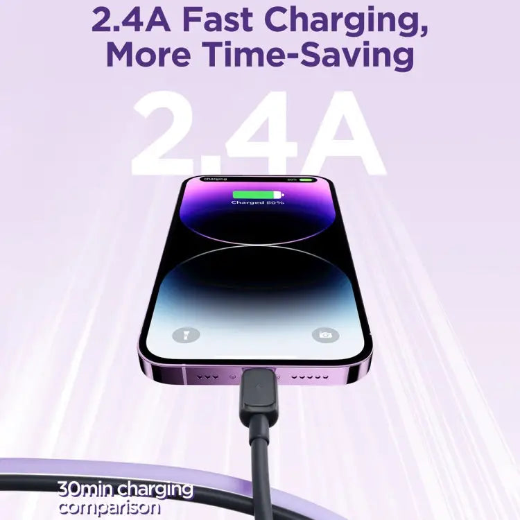 JOYROOM S-AL012A14 Multi-Color Series 2.4A USB to 8 Pin Fast Charging Data Cable Length:1.2m