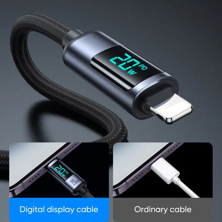 JOYROOM S-CL020A16 20W USB-C / Type-C to 8 Pin Digital Display Fast Charging Data Cable Type-C to 8 Pin - Type-C to 8