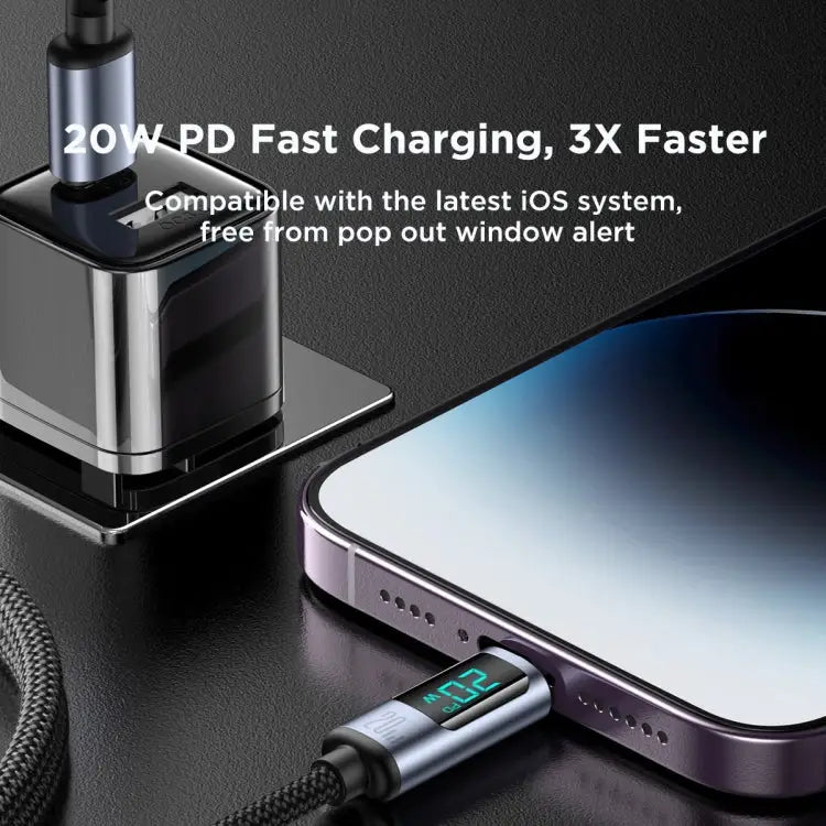 JOYROOM S-CL020A16 20W USB-C / Type-C to 8 Pin Digital Display Fast Charging Data Cable Type-C to 8 Pin - Type-C to 8
