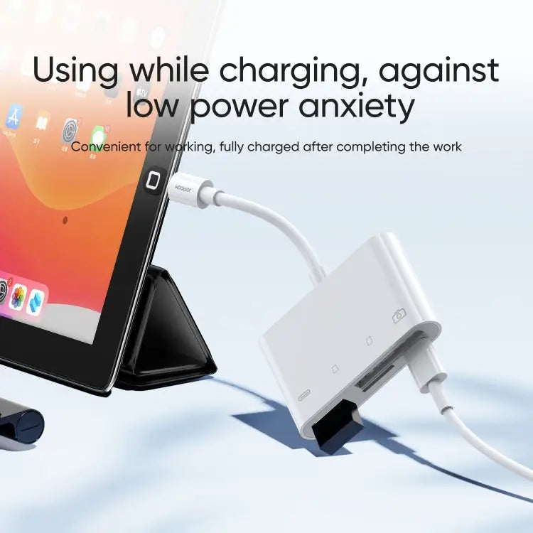 JOYROOM S-H142 4 in 1 8 Pin to SD / TF Card + 8 Pin Charge + USB Interface OTG Camera Reader Adapter - Apple Accessories
