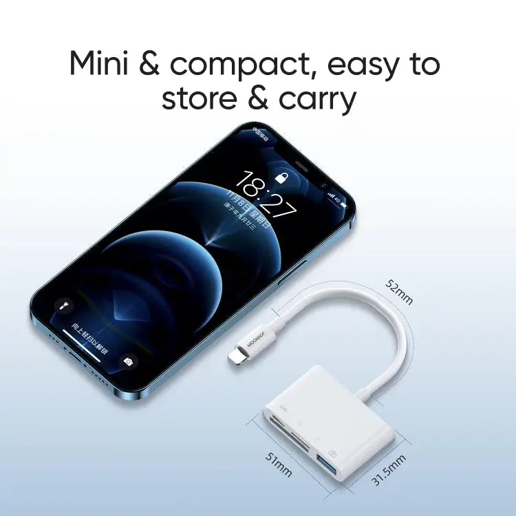 JOYROOM S-H142 4 in 1 8 Pin to SD / TF Card + 8 Pin Charge + USB Interface OTG Camera Reader Adapter - Apple Accessories