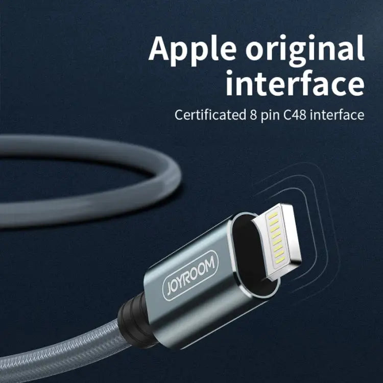 JOYROOM S-M369 Simple Series 2.4A 8 Pin Nylon Braided Data Cable Length: 1.2m - Gold