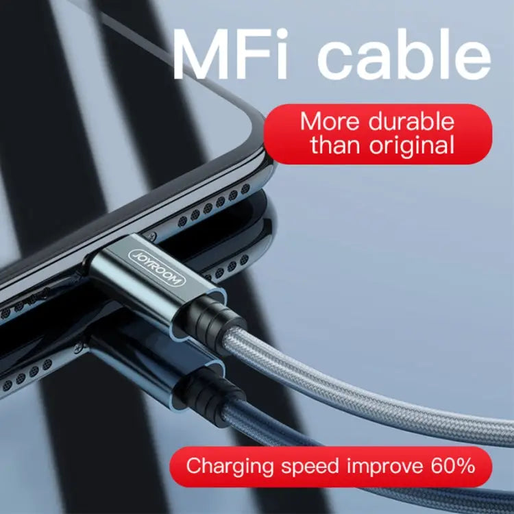JOYROOM S-M369 Simple Series 2.4A 8 Pin Nylon Braided Data Cable Length: 1.2m - Gold