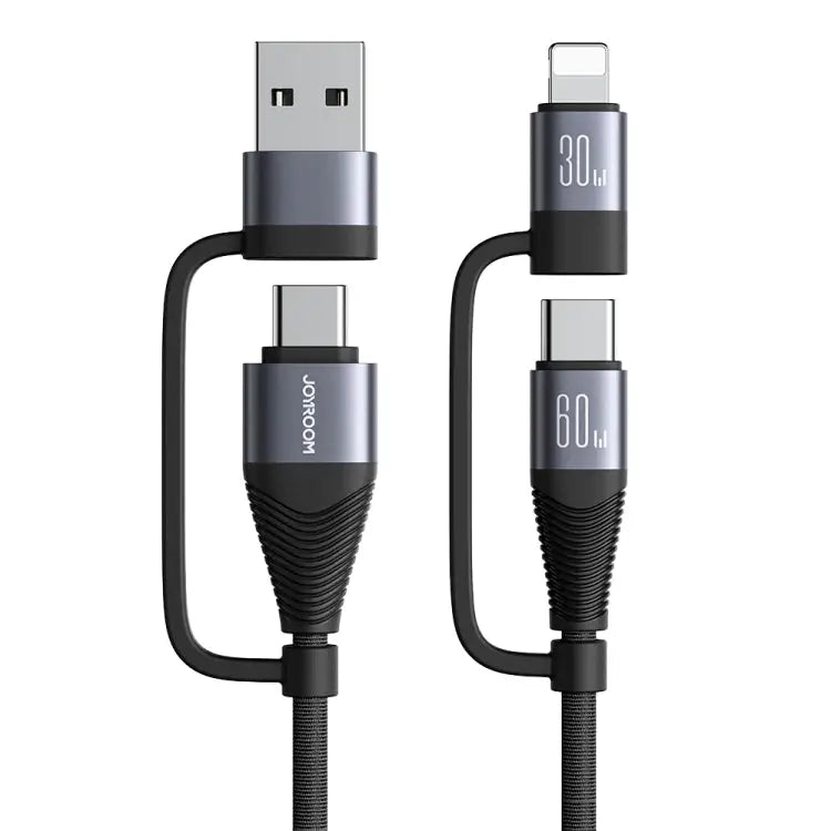 JOYROOM SA37-2T2 60W Multi-Function Series 4 in 1 Fast Charging Data Cable SA37-2T2 - SA37-2T2 - Apple Accessories