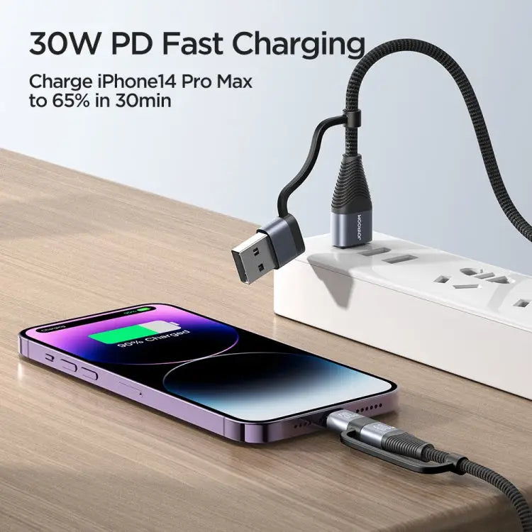 JOYROOM SA37-2T2 60W Multi-Function Series 4 in 1 Fast Charging Data Cable SA37-2T2 - SA37-2T2 - Apple Accessories