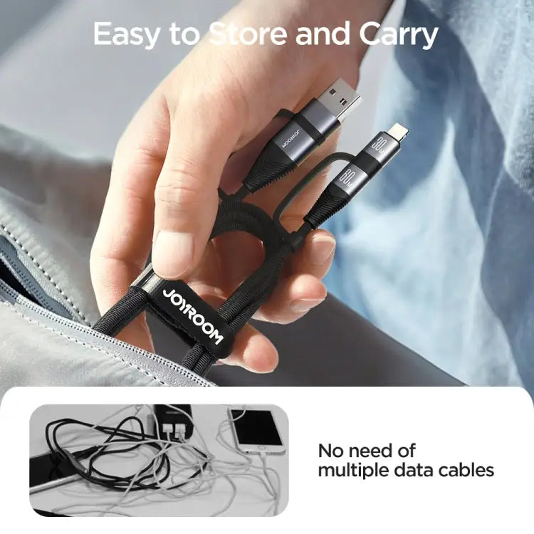 JOYROOM SA37-2T2 60W Multi-Function Series 4 in 1 Fast Charging Data Cable SA37-2T2 - SA37-2T2 - Apple Accessories