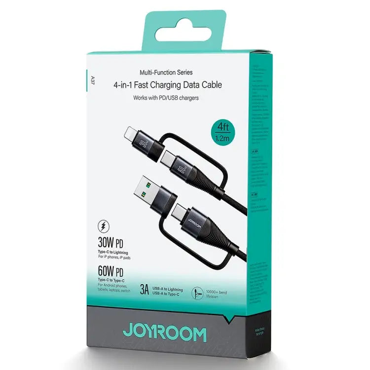 JOYROOM SA37-2T2 60W Multi-Function Series 4 in 1 Fast Charging Data Cable SA37-2T2 - SA37-2T2 - Apple Accessories