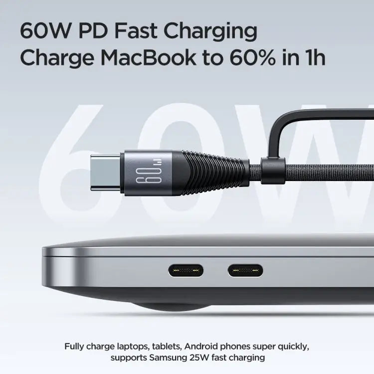 JOYROOM SA37-2T2 60W Multi-Function Series 4 in 1 Fast Charging Data Cable SA37-2T2 - SA37-2T2 - Apple Accessories