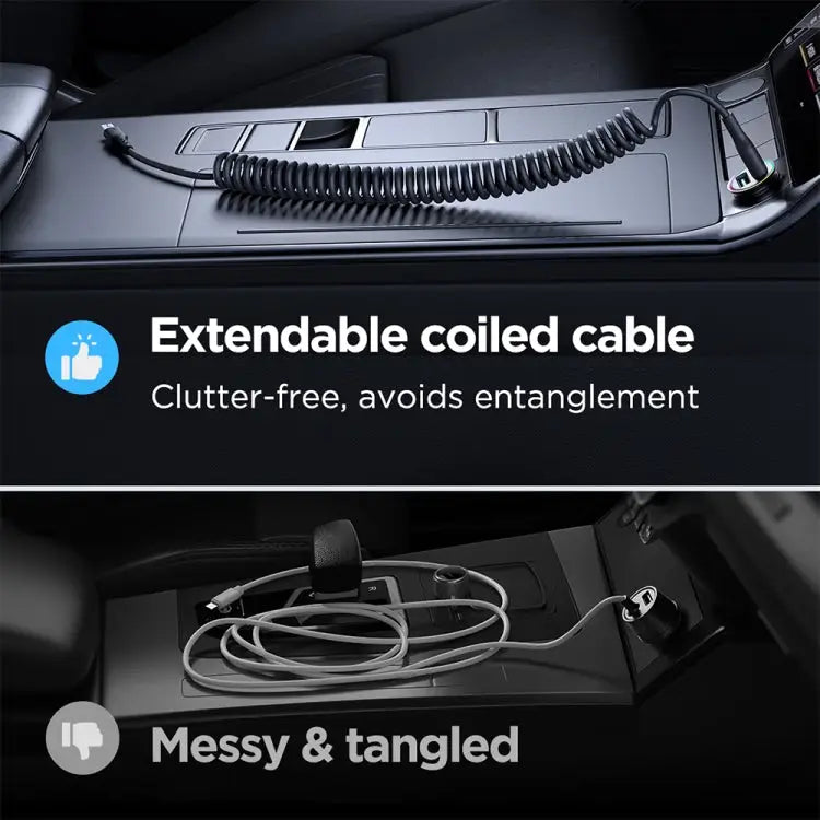 JOYROOM SA38-CL3 30W USB-C / Type-C to 8 Pin Coiled Fast Charging Data Cable USB-C / Type-C to 8 Pin - USB-C / Type-C