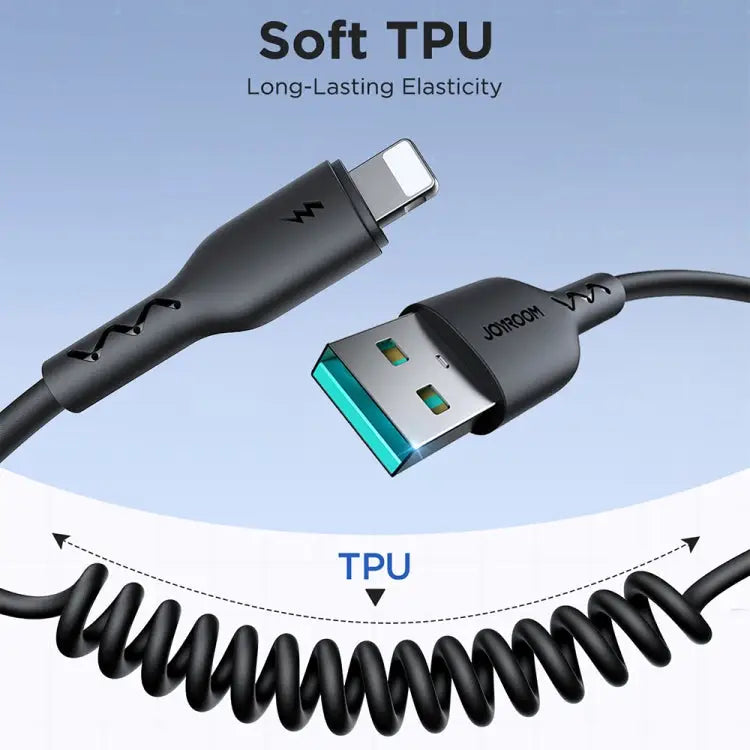 JOYROOM SA38-CL3 30W USB-C / Type-C to 8 Pin Coiled Fast Charging Data Cable USB-C / Type-C to 8 Pin - USB-C / Type-C