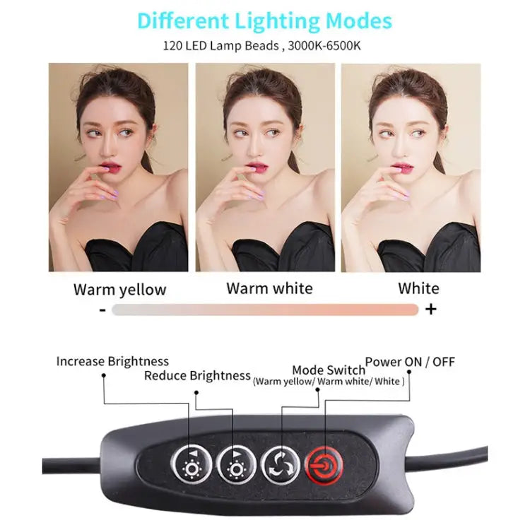 JSK-B1 USB Portable Ten-level Brightness Adjustable Live Conference Desktop LED Fill Light Color Temperature: 3000-6500K