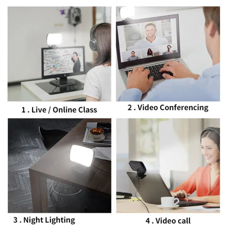 JSK-B1 USB Portable Ten-level Brightness Adjustable Live Conference Desktop LED Fill Light Color Temperature: 3000-6500K