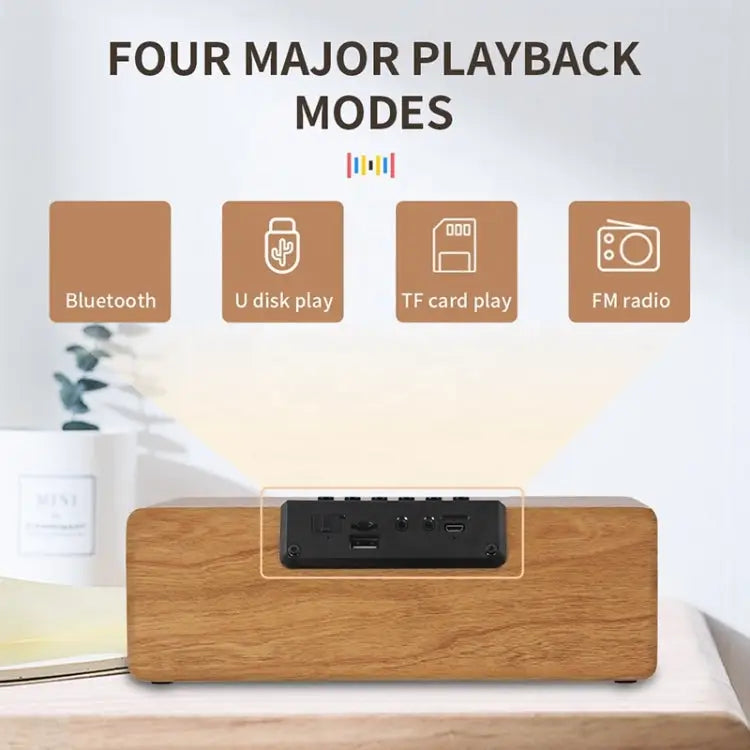 K1 Multifunctional Desktop Wooden Bluetooth Speaker Wireless Loudspeaker - Apple Accessories