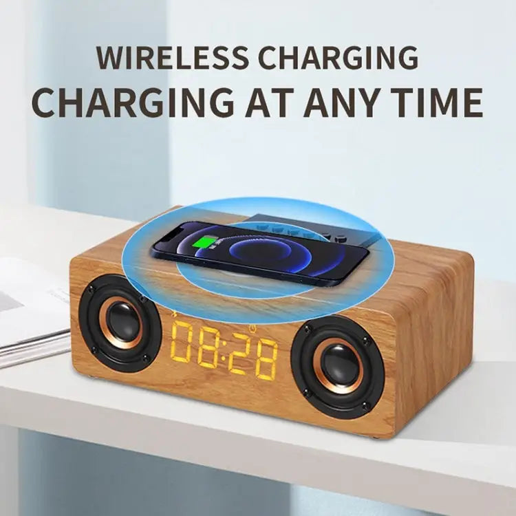 K1 Multifunctional Desktop Wooden Bluetooth Speaker Wireless Loudspeaker - Apple Accessories