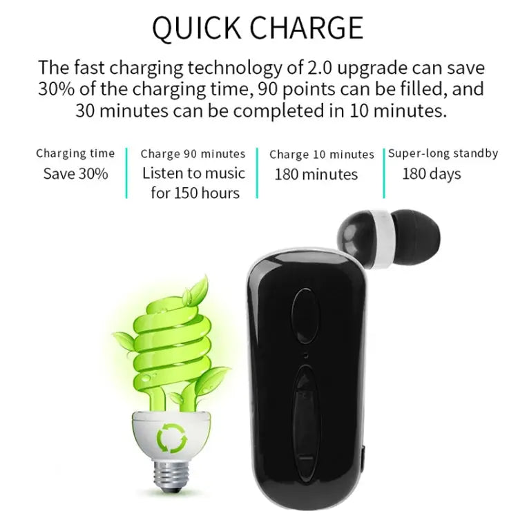 K36 Stereo Wireless Bluetooth Headset Calls Remind Vibration Wear Clip Driver Auriculares Earphone - Apple Accessories