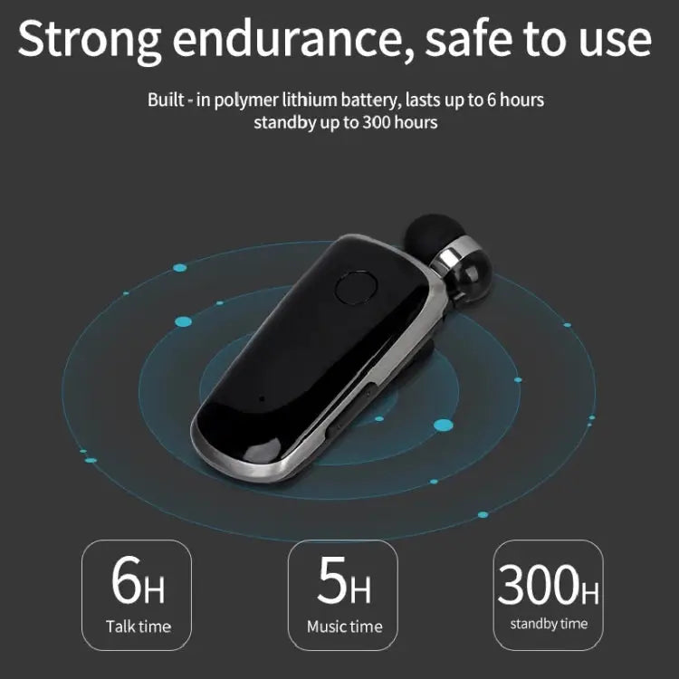 K39 Wireless Bluetooth Headset CSR DSP chip In-Ear Vibrating Alert Wear Clip Hands Free Earphone BLACK WHITE BLUE ROSE