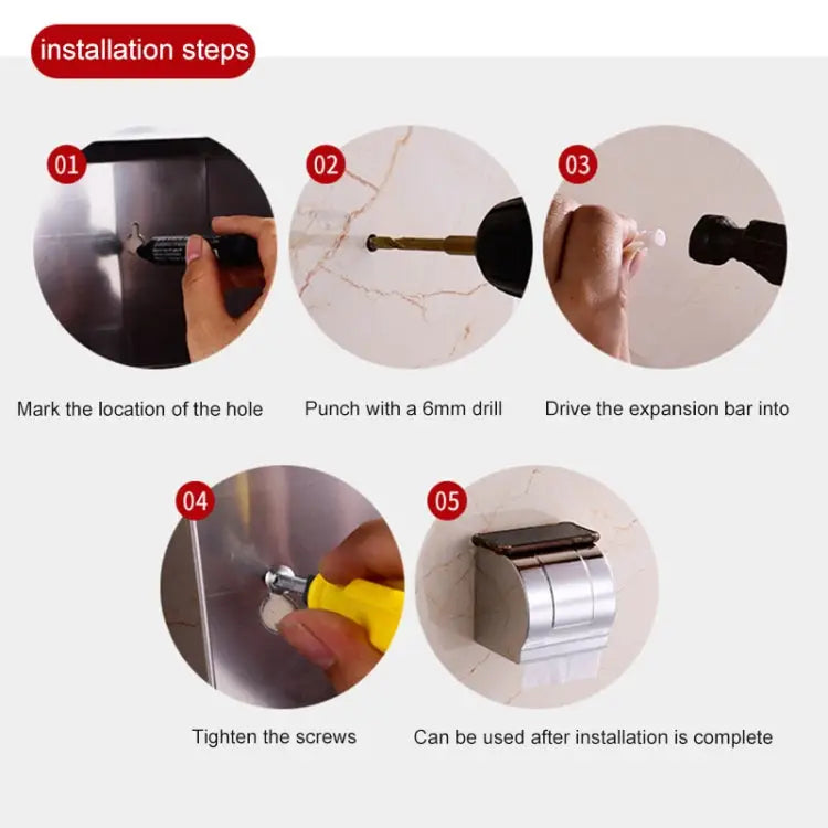 K8 304 Stainless Steel Bathroom Wall-mounted Waterproof Bright Light Paper Towel Roll Holder K8 - K8