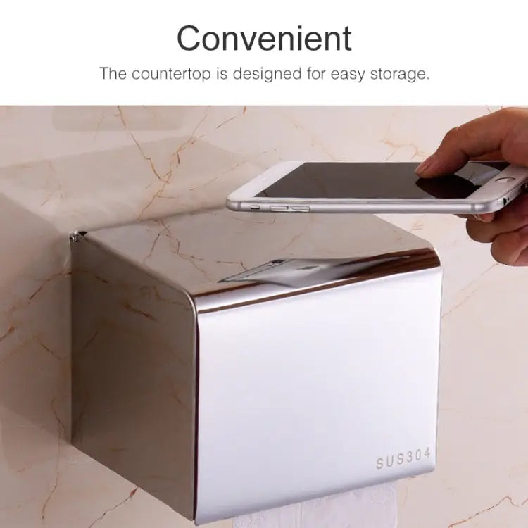 K8 304 Stainless Steel Bathroom Wall-mounted Waterproof Bright Light Paper Towel Roll Holder K8 - K8