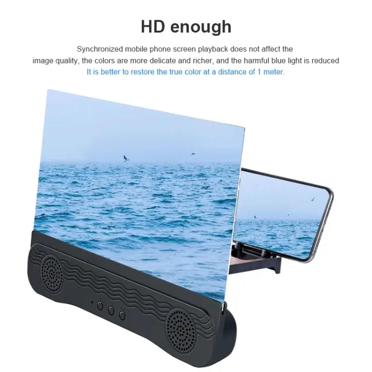 K9 Anti-Ultraviolet Bluetooth Speaker 14 Inch HD Mobile Phone Screen Amplifier Holder Emergency Power Supply