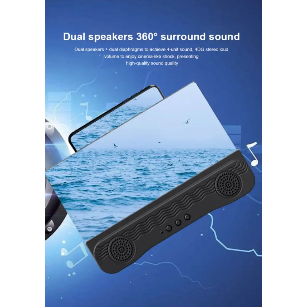 K9 Anti-Ultraviolet Bluetooth Speaker 14 Inch HD Mobile Phone Screen Amplifier Holder Emergency Power Supply