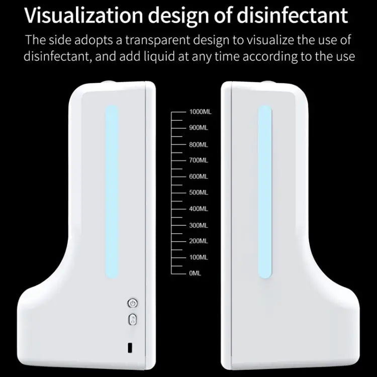 K9 Pro Handsfree Non-contact Body Light-sensitive Distance Sensor Thermometer + 1000ml Automatic Non-contact Liquid