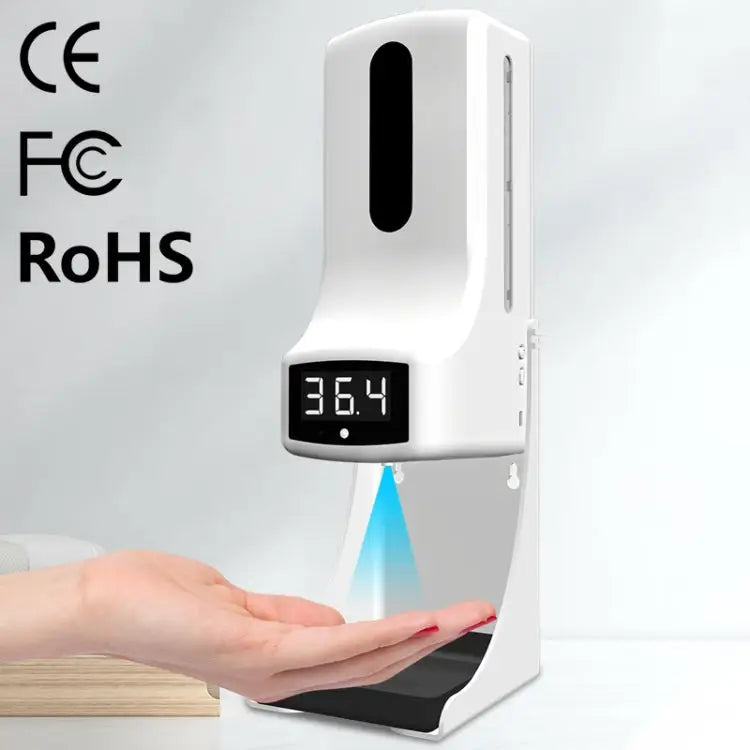 K9 Pro Handsfree Non-contact Body Light-sensitive Distance Sensor Thermometer + 1000ml Automatic Non-contact Liquid