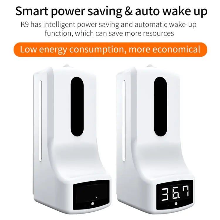 K9 Pro Handsfree Non-contact Body Light-sensitive Distance Sensor Thermometer + 1000ml Automatic Non-contact Liquid