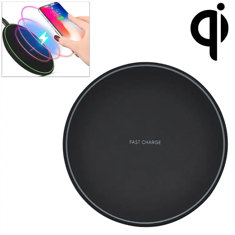 KD-1 Ultra-thin 10W Normal Charging Wireless Charger - Normal Charging, Black / Black