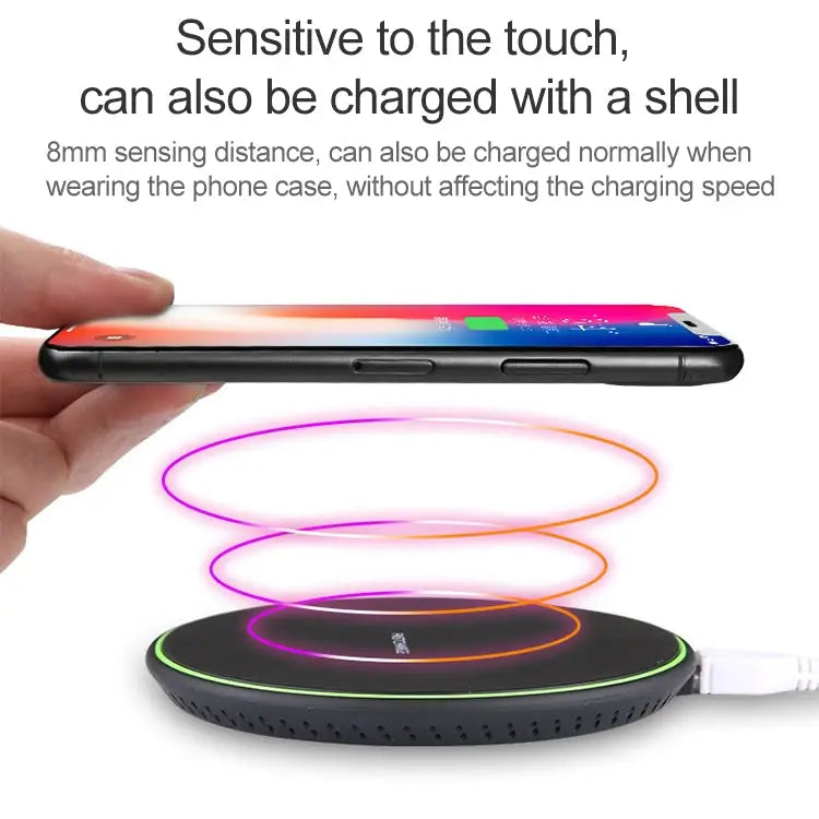KD-1 Ultra-thin 10W Normal Charging Wireless Charger - Normal Charging, Black / Black