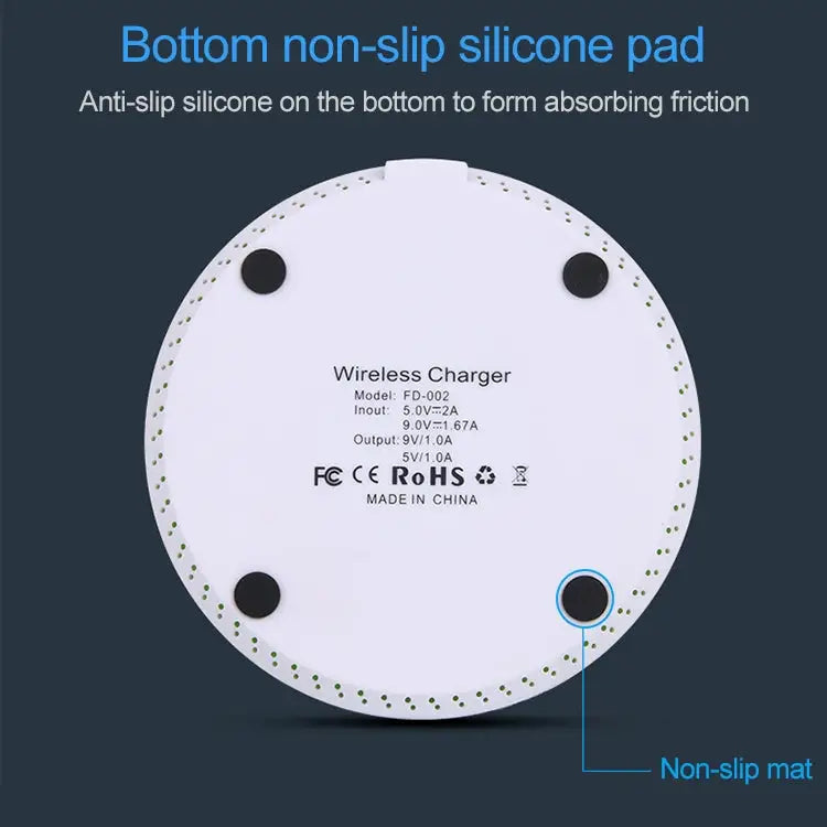 KD-1 Ultra-thin 10W Normal Charging Wireless Charger - Normal Charging, Black / Black