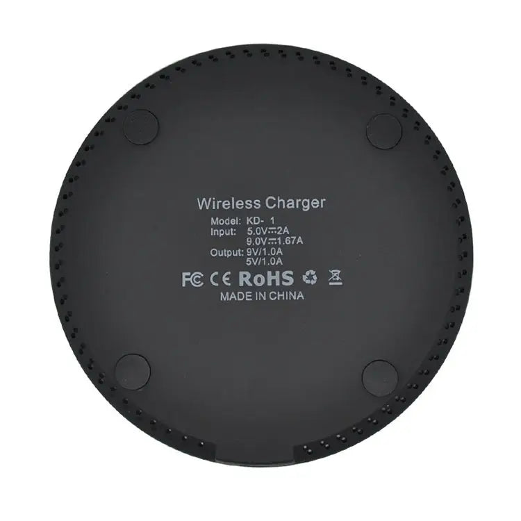KD-1 Ultra-thin 10W Normal Charging Wireless Charger - Normal Charging, Black / Black