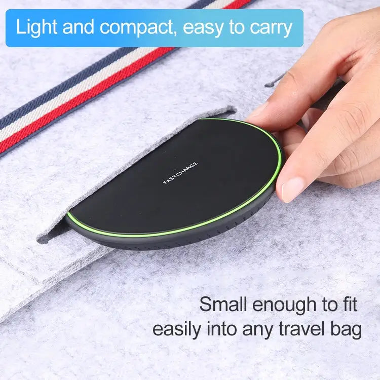 KD-1 Ultra-thin 10W Normal Charging Wireless Charger - Normal Charging, Black / Black