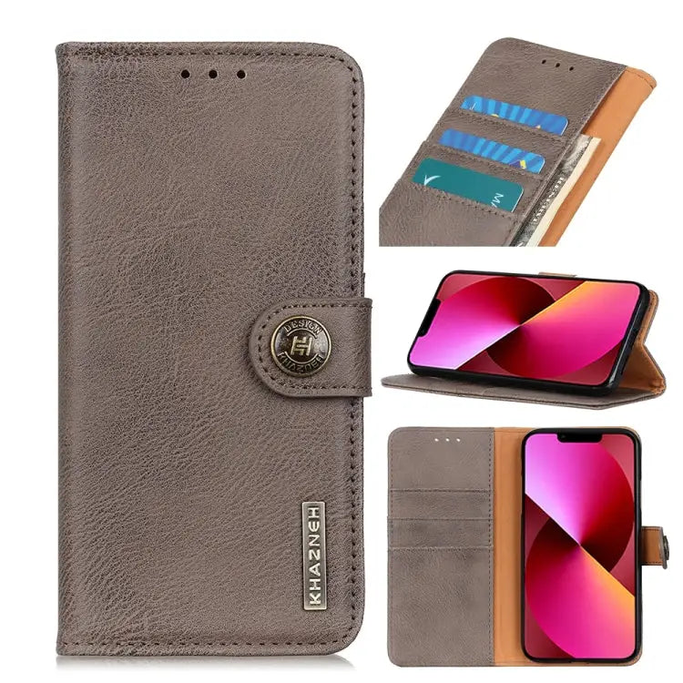KHAZNEH Cowhide Texture Horizontal Flip Leather Case with Holder & Card Slots & Wallet For iPhone 13 For iPhone 13 Pro