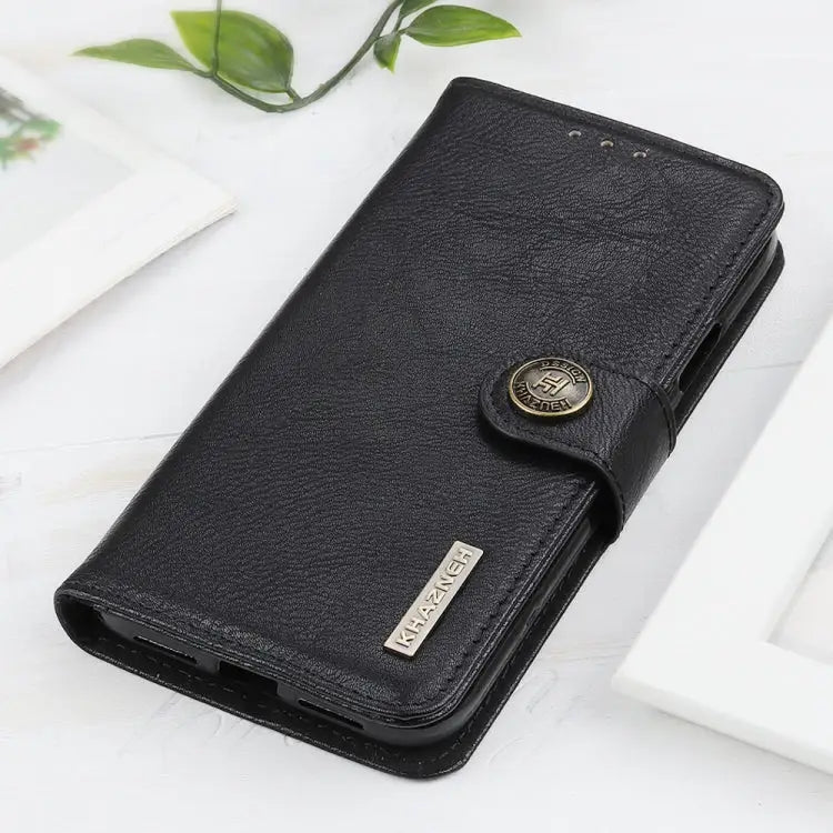 KHAZNEH Cowhide Texture Horizontal Flip Leather Phone Case For iPhone 16 Pro Max For iPhone 16 Pro For iPhone 16 Plus