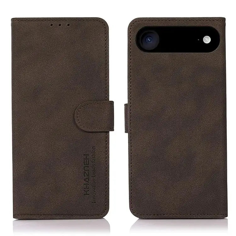 KHAZNEH Matte Texture Leather Phone Case - For iPhone Air / Brown