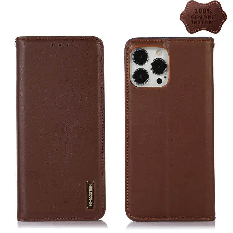 KHAZNEH Nappa Top Layer Cowhide Leather Phone Case For iPhone 13 Pro For iPhone 13 Pro Max For iPhone 12 Pro Max