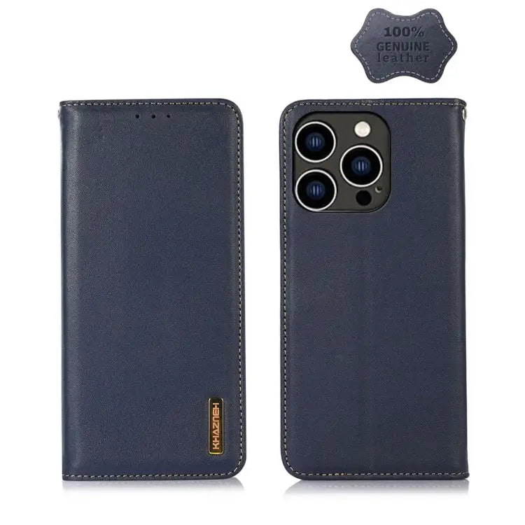 KHAZNEH Nappa Top Layer Cowhide Leather Phone Case For iPhone 14 For iPhone 14 Plus For iPhone 14 Pro Max For iPhone 14