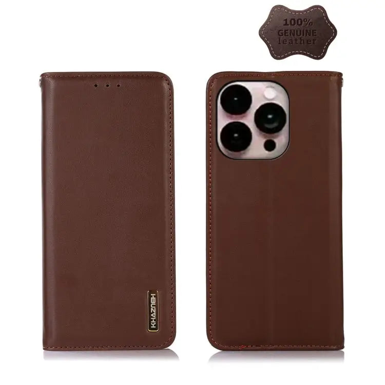 KHAZNEH Nappa Top Layer Cowhide Leather Phone Case For iPhone 14 For iPhone 14 Plus For iPhone 14 Pro Max For iPhone 14