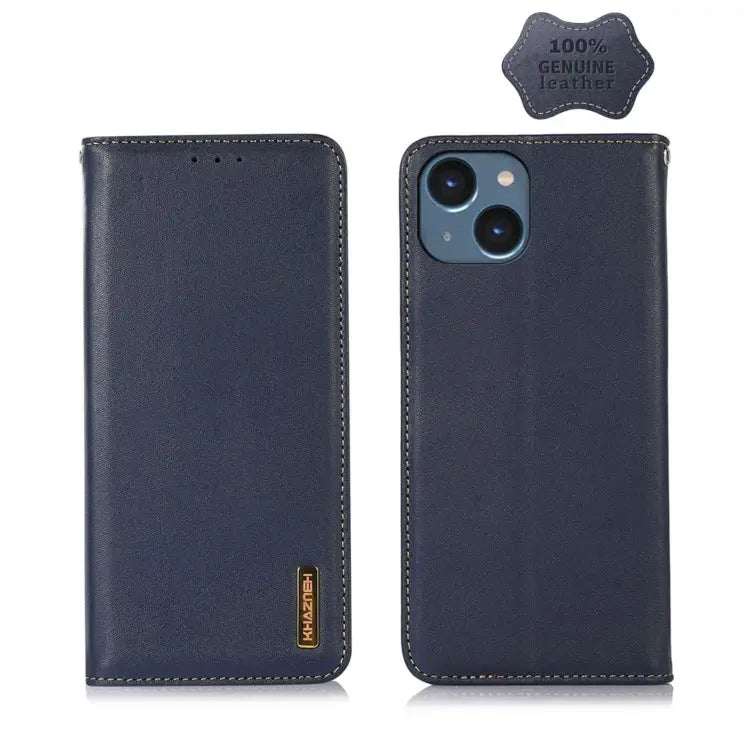 KHAZNEH Nappa Top Layer Cowhide Leather Phone Case For iPhone 14 For iPhone 14 Plus For iPhone 14 Pro Max For iPhone 14