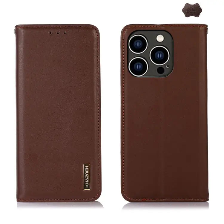 KHAZNEH Nappa Top Layer Cowhide Leather Phone Case For iPhone 15 Pro For iPhone 15 Plus For iPhone 15 - For iPhone 16