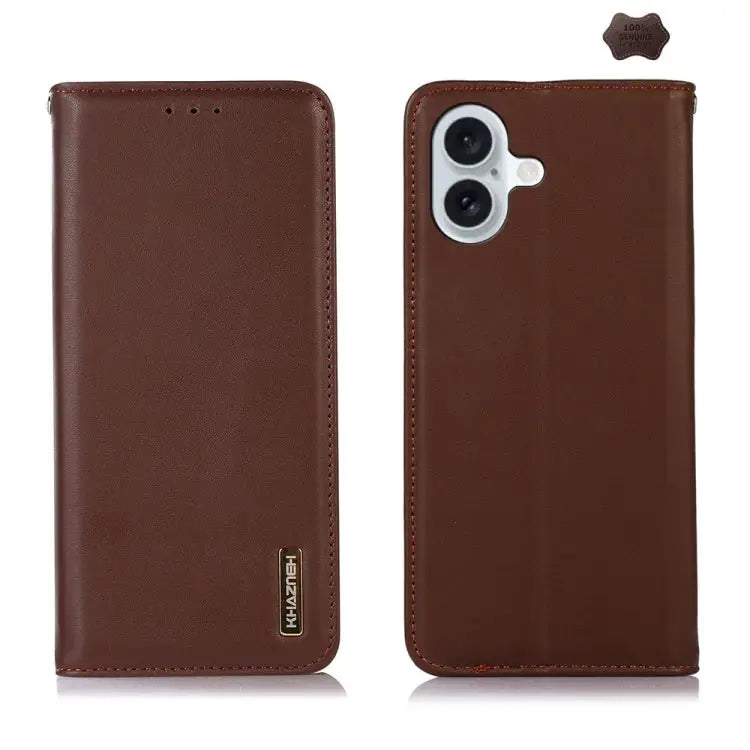 KHAZNEH Nappa Top Layer Cowhide Leather Phone Case For iPhone 15 Pro For iPhone 15 Plus For iPhone 15 - For iPhone 16